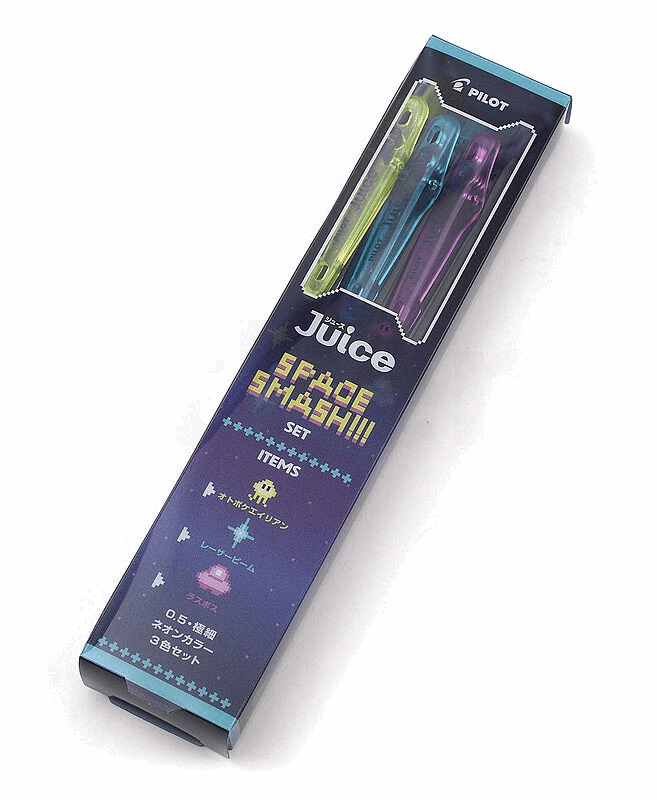 Pilot Juice Gel Pen - 0.5 mm - 3 Neon Color Set - Space Smash!!! - Limited Edition - Set B